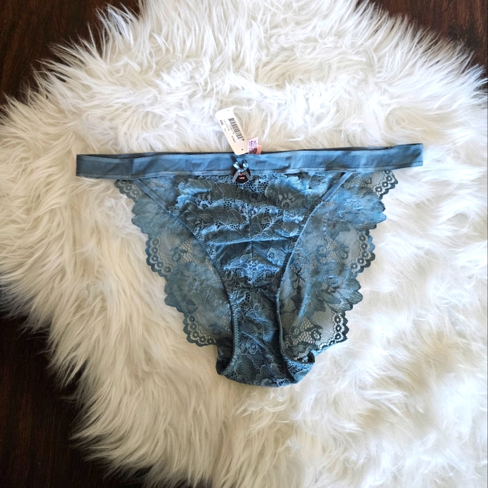 la Vie en Rose Sage Green Lace Bikini Panty Sz XXL